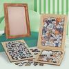 1/3 Sets Wooden Cat Puzzle Board with Frame 3D Irregular Kitten Dog Panda House Monkey King Snack Machine Jigsaw Puzzle Decoration Ornament