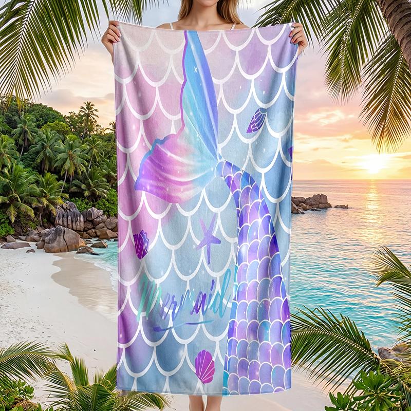 Mermaid Fashion Beach Towel: Ideal for Summer Adventures Soft, absorbent and quick drying suitable for swimming and bathing