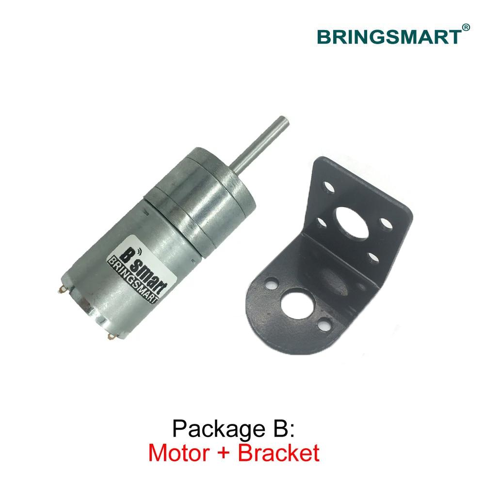 Bringsmart 25GA370 Shaft Length 25MM 6V 12V 24V DC Motor Gear 12-1360RPM D Shape Long Shaft Motor Customized Mini Reducer Robot