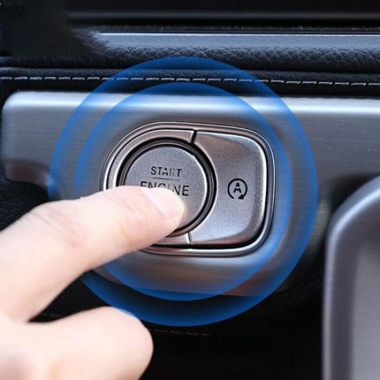 For Benz G-Class -22 Silver Aluminum Start Button Ignition Switch Cover Trim