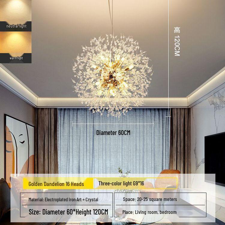 Хрустальный подвесной светильник "Одуванчик": Современное освещение для ресторанов, спален, гостиных, баров и магазинов