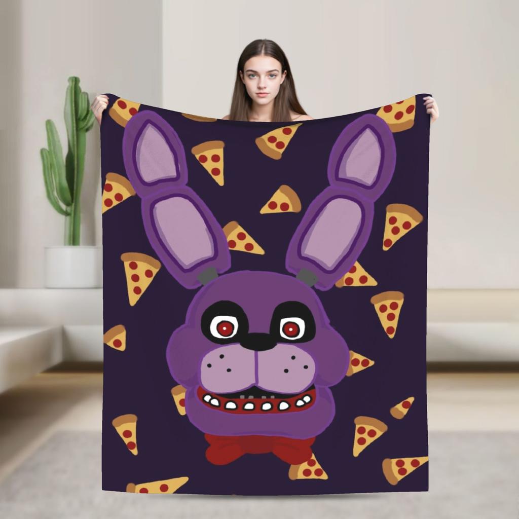 FNAFS At Freddy's Horror Blanket Camping Flannel Throw Blanket For Outdoor Soft Design Quality Bedspread Birthday Gift