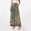 Women's Palazzo Pants Boho Floral Wide Leg Trousers Summer Beach High Waisted Flowy Pants With Pockets