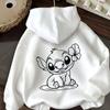Ladies Cute Cartoon Casual Drawstring Pullover Stitch Winte Hoodie with Flower Design Autumn/Winter Ladies Casual Comfort Top