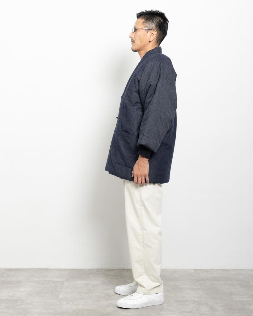 Watanosato Cotton Made In for Four Matching Woven Pattern One Size Fits Hanten, Japan, Men, Warm, Plain, Straps, (Gray, Most)