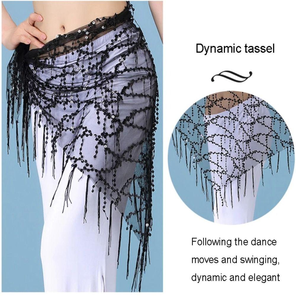Shiny Sequins Belly Dance Hip Scarf Triangular Dancer Skirt Dance Belt Belly Dance Belt  For Girl