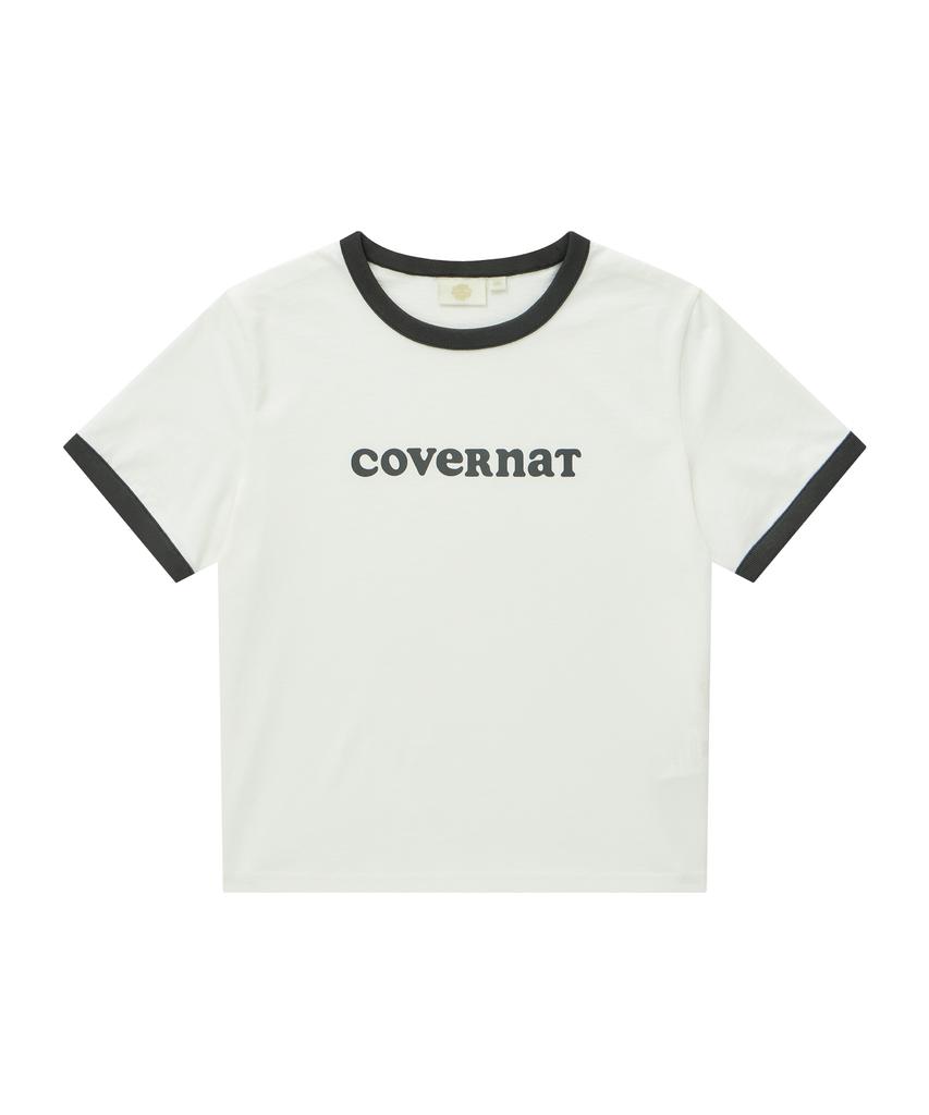 COVERNAT WOMAN Cooper Logo Ringer T-Shirt Off White