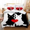 3D King and Queen Bedding Set Black Couple Room Duvet Cover Pillowcase 2/3 Holiday Gift AU210 * 240 Full Size Quick Drying Soft Home Textile