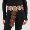 Western Style Disc Belt Y2K Wide Disc Belt Cowboy Wide Disc Belt Hollow Belt  for Women