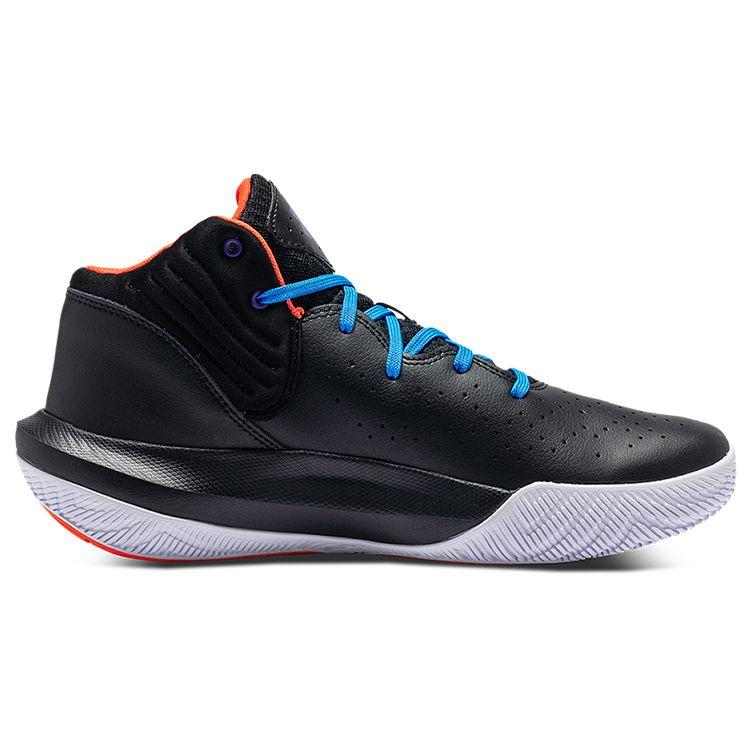 Under Armour Jet 21 Round Toe Lace-Up Shock Absorbing Breathable Wear-Resistant Non-Slip Mid-Top Basketball Shoes Men Sneaker Black 3024260-003