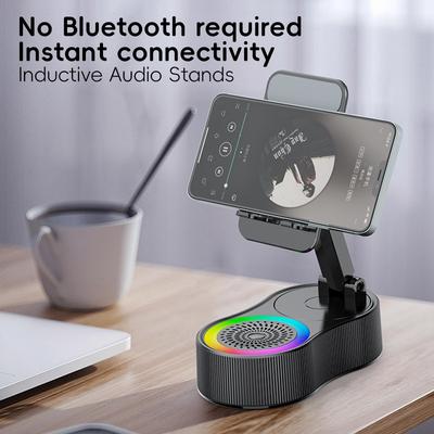 1 шт. Держатель для телефона со смарт-сенсором, Беспроводной Bluetooth-динамик, Для дома и офиса, Прямая трансляция, Зарядка, Динамик 5-в-1