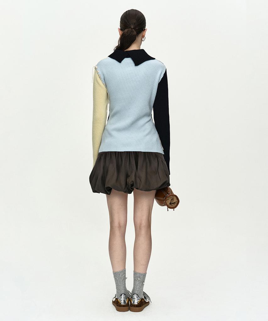 ADSB ANDERSSON BELL Asymmetric Panel Collar Sweater Atb1476W(Black)