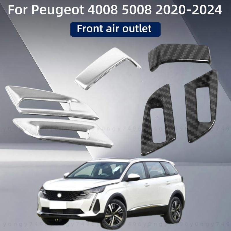 Автомобильные наклейки Накладка на передний воздуховод Для Peugeot 4008 5008 2024 Серебристый АБС-пластик Автомобильные Декоративные Аксессуары