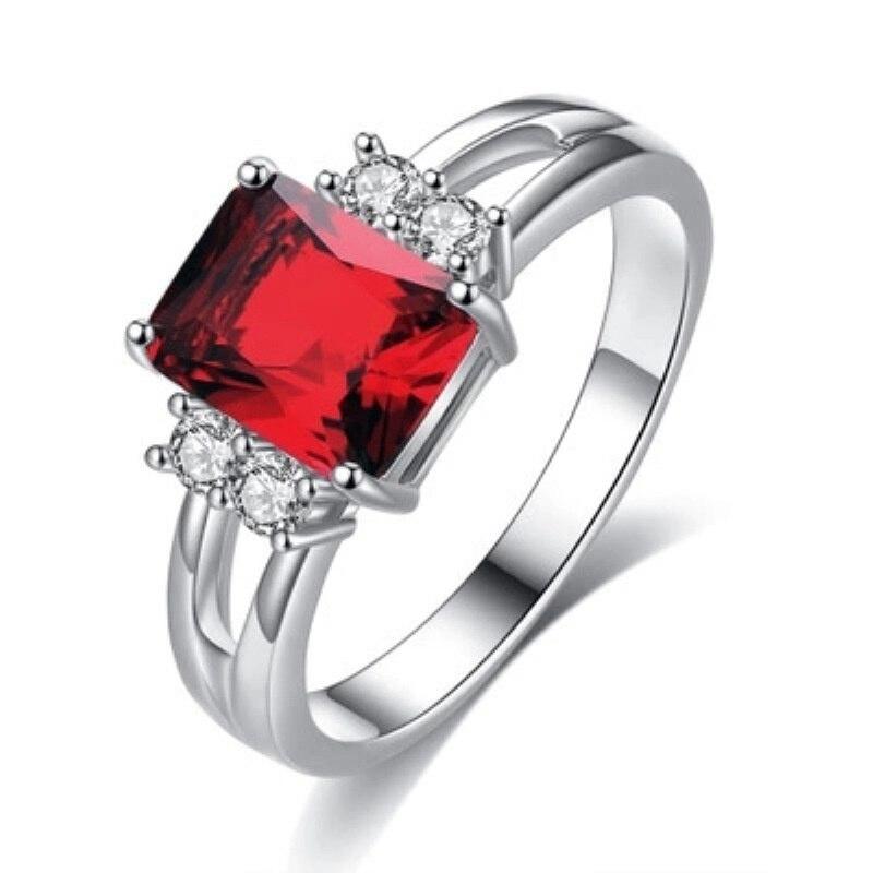 BELLA BOX Квадратное синее красное кольцо с камнем, женское кольцо, простые минималистичные аксессуары на мизинец, кольцо, элегантное обручальное ювелирное кольцо