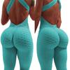 Sexy Female Stretch Skinny Slim Backless Sling Sleeveless Cutout Butt Lift Yoga Fitness Gym Jumpsuit