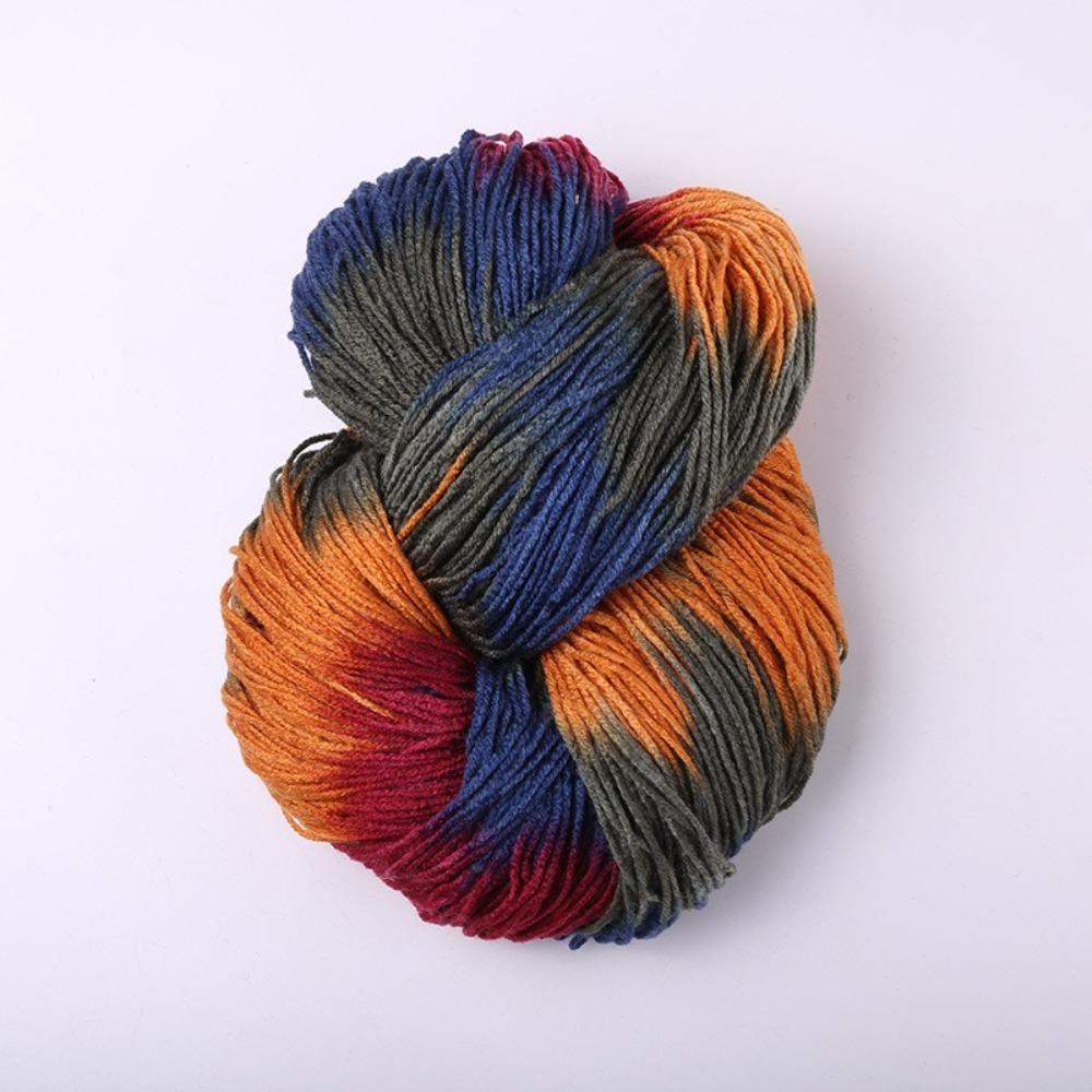 Segment Dyed Wool Yarn Mixed Color Knitting Yarn Thick Knitting Crochet Thread Sweater