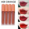 HER ORANGE ~ Ultra-hot Thin Twilight Light Frosted Lip Glaze Transparent Shell White Matte Velvet