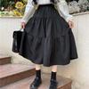Black Long Skirts Women White Midi Skirt Autumn Soft Girl Preppy Style