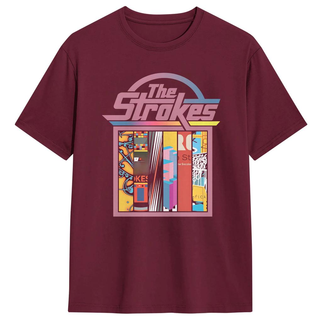 The Strokes Band 100 Cotton T Shirt For Men Summer  Aesthetic T Shirts O Neck Leisure Tees Oversized Print Tops