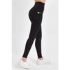 Women's High Waist Black Sports Leggings With Pockets