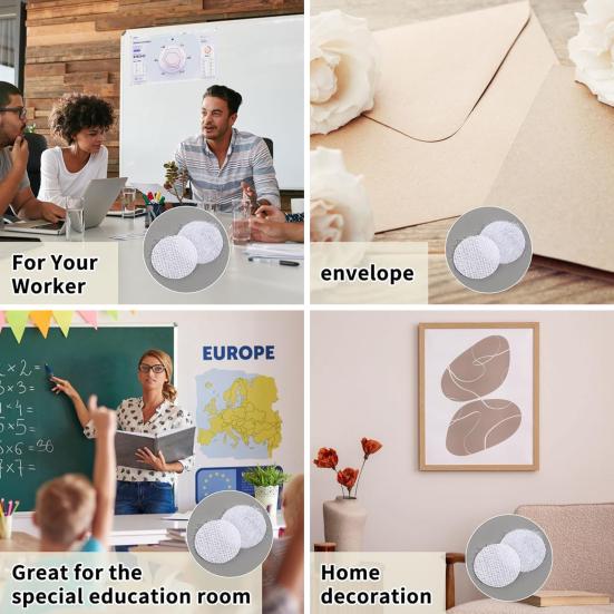 500 шт. самоклеящихся точек диаметром 10 мм для многоразового использования в классе, школе, сделай сам, проекты ручной работы, нейлоновая липкая задняя часть, крючок, круглая застежка-лента для монет