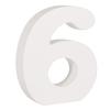 Number 6 MDF White 11 Cm