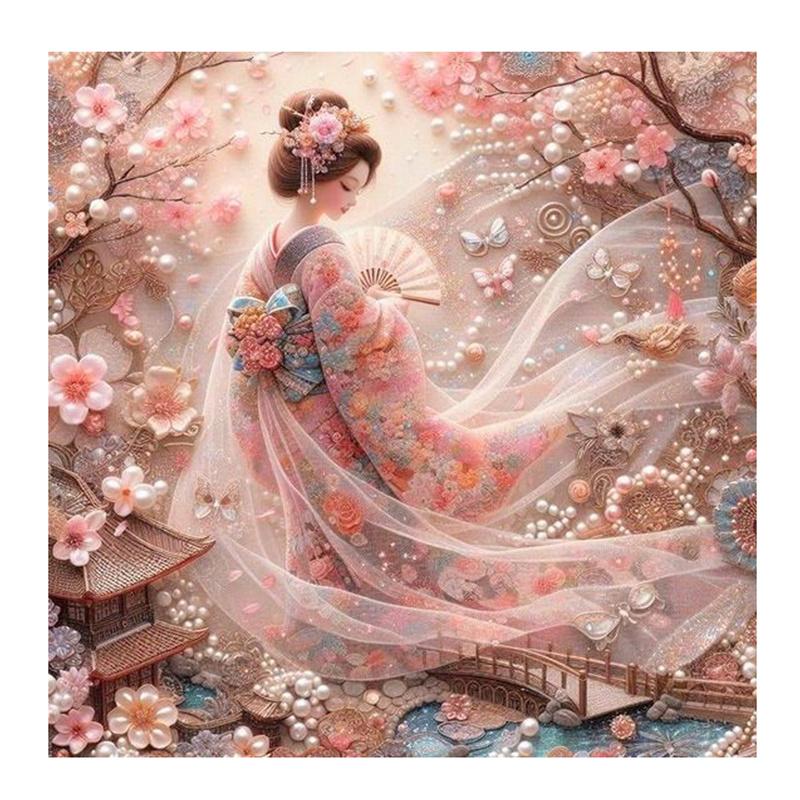 Наборы для алмазной живописи, вышивка крестом, японская женщина, 5D, сделай сам, алмазная вышивка, портрет, стразы, полная мозаика, декор для дома