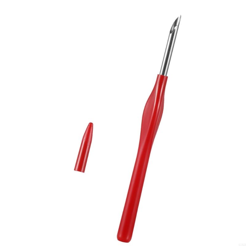 62KD Инструмент для вышивания пуансонной иглой, вышивальная ручка-игла с защитным колпачком, прост в использовании для рукоделия дома и в путешествиях