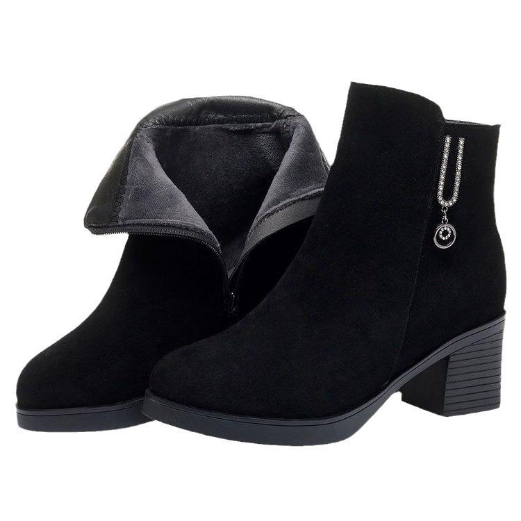 2025 короткие ботинки модные ботинки женские новые женские осенне-зимние хлопковые ботинки матовые одинарные ботинки бархатные универсальные ботинки Мартин