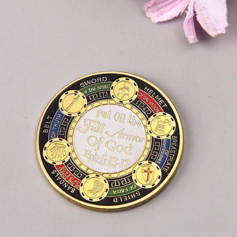 Новые памятные монеты с доспехами бросают вызов монетам с двусторонними окрашенными металлическими значками, Бог;Броневые военные медали.