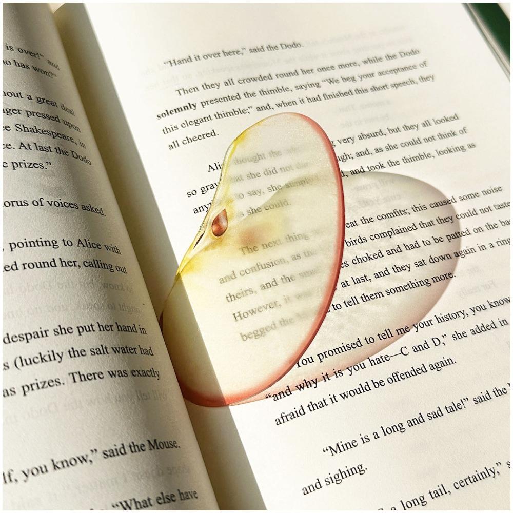 Durable Acrylic Bookmark Simulation Fruit Transparent Book Reading Marker Clear Book Pages Mark Tool Reading Gift