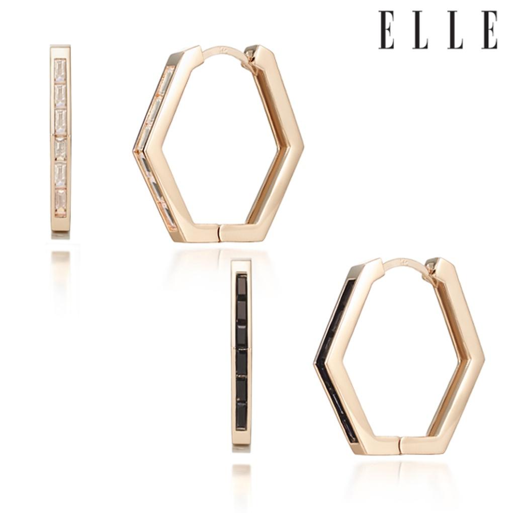 Базовые шестигранные серьги 14K с застежкой-щелчком (Золотая булавка) ELGPEE284