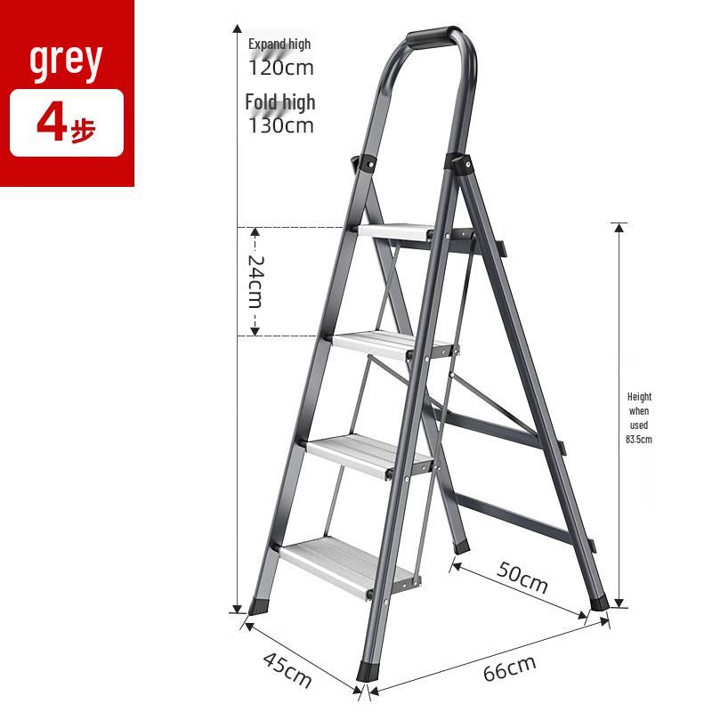 Compact Folding Multi-Functional Telescopic 4-Step A-Frame Ladder