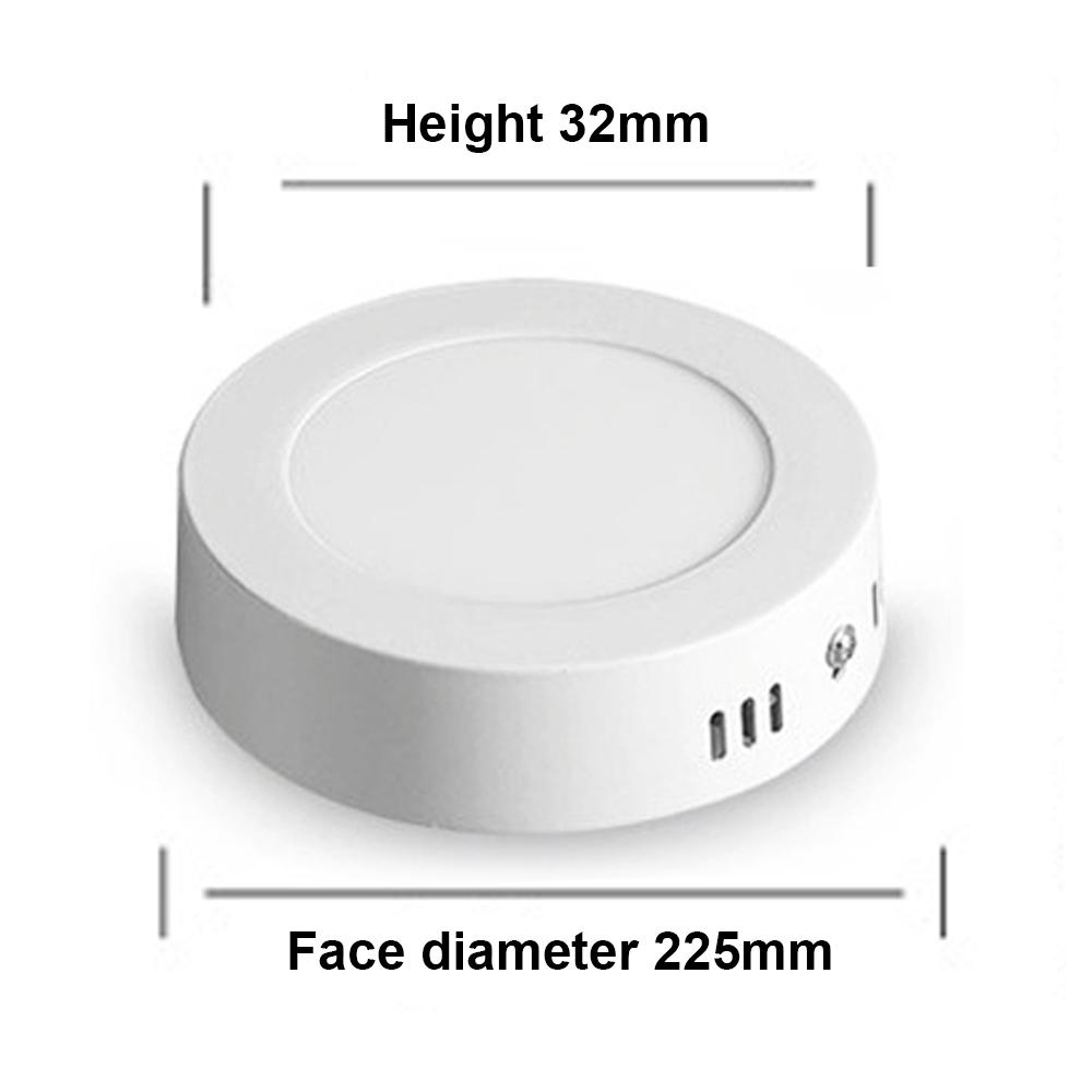 18W 6000K LED Panel Light Ultra-Thin Round Surface Mount Downlight Ceiling Light for Home Office