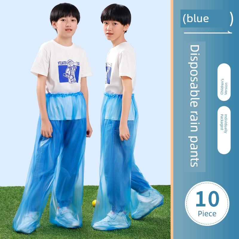 Children's Disposable Foot-Covering Rain Pants, Waterproof Large Size Thickened Full-Body Adult Rafting Split Raincoat