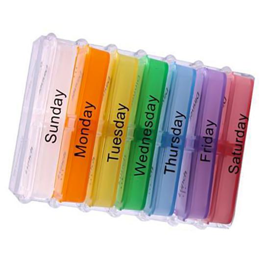 28 Grids Pill Container 7-Day Colorful Durable Detachable Pill Container