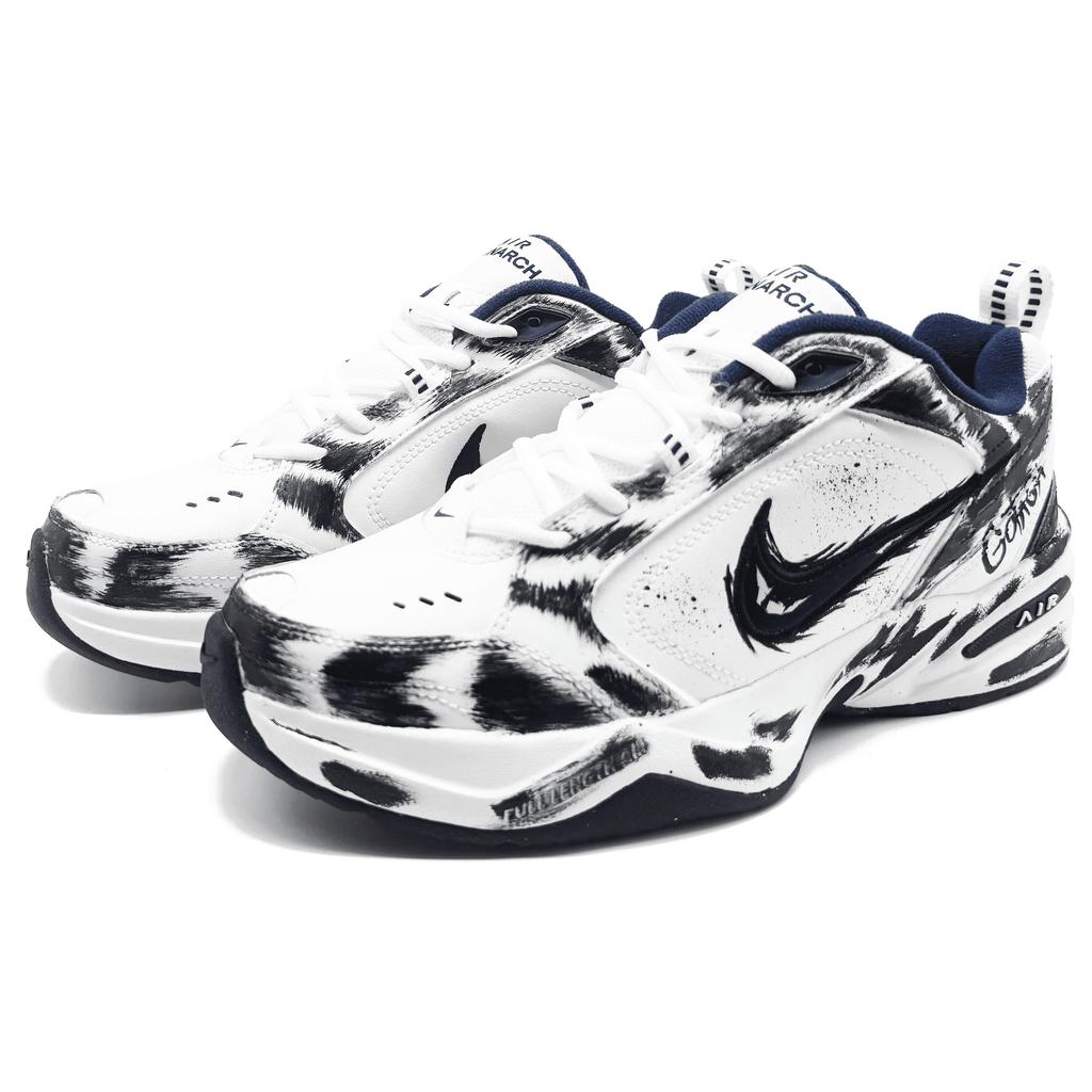 Nike Air Monarch 4 Low top Chunky Sneakers Men's White Black 415445-102(Team1108-)