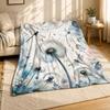 Dragonflies And Dandelions Coral Fleece Blanket Nature Decor