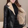 Aelegantmis Autumn Winter Warm Faux Fur Coat Women Leather Jacket Ladies Slim Moto Biker Basic Jackets Plush Casual Outerwear