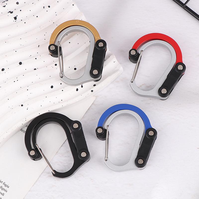 Multifunctional Aluminum Alloy D Type Carabiner 360 Degree Rotary Quick-Hanging Carabiner Buckle Hybrid Gear Clip Outdoor Gadget