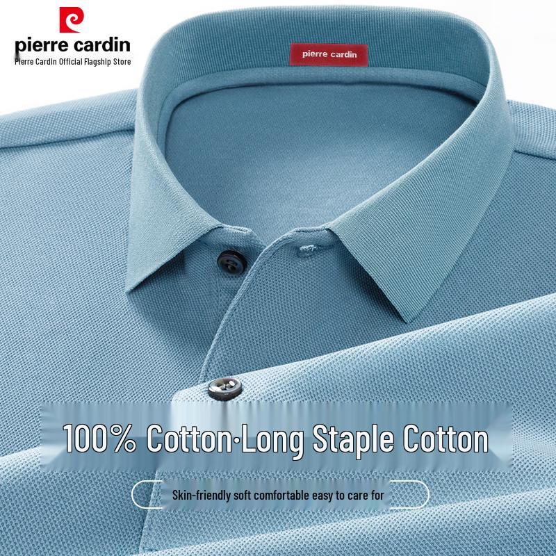 Pierre Cardin Мужская хлопковая футболка-поло с длинным рукавом 100%