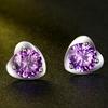 Серьги-гвоздики из серебра 925 пробы, простые элегантные изысканные серьги с цирконом в форме сердца, серебряные украшения
