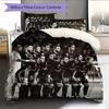 Madrid team Pattern Bedding Home Decoration Birthday Gift (1 * duvet cover + 2 * pillowcase, without core)
