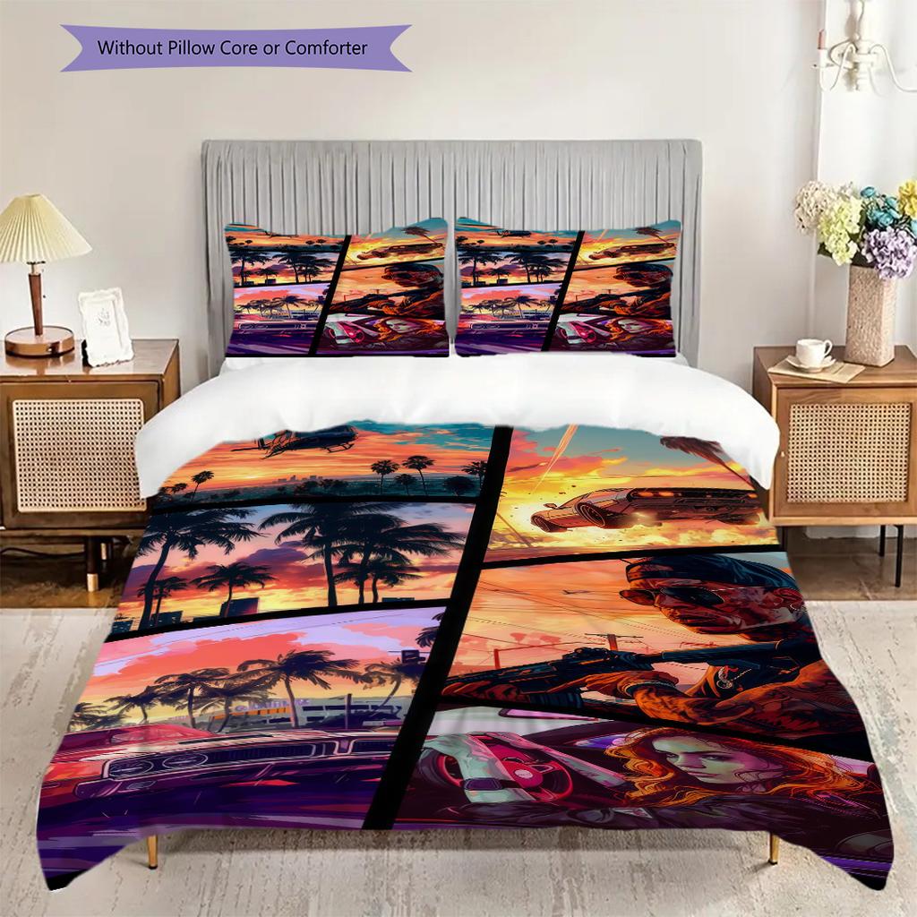 Gta V Urban Adventure Threepiece Set 1 Duvet Cover 2 Pillowcase Without Core Christmas Birthday Gift Bedding Set Duvet Cover And Pillowcase