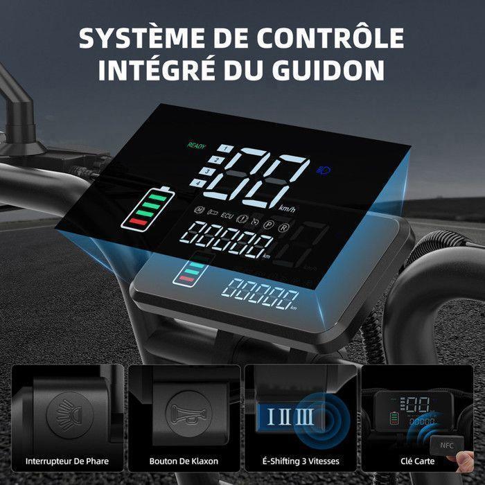 Vélo Électrique Tout Terrain 20" Autonomie 40-70km (Mode ASSIST) Batterie Amovible 48V15Ah vélo à pneus larges 250W Aairsk X5