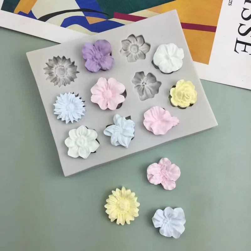 Набор лепестков роз, форма для помадки для торта, легкосъемная силиконовая форма для шоколадного печенья, аксессуары для украшения