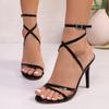 Fashion Women New High Heel Sandals Straps Slingback Open Toe Square Toe Sexy Shoes Comfortable Lightweight Sandals Zapatos De Mujer