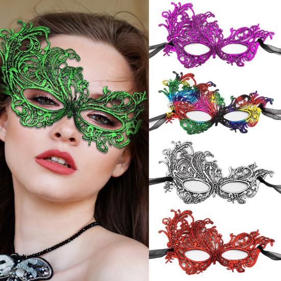 Women Lace Masque Half-face Venetian Masque Thickened Sexy Party Masque for Masquerade Costume Party Prom Carnival