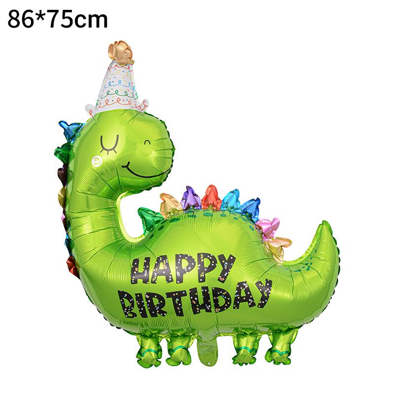 Dinosaur Balloon Cute Crown Dinosaur Theme Party Decoration Children'S Birthday Aluminum Foil Balloon