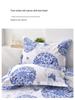 Blue and White Porcelain Canvas Bed Sheet - Single, Four Seasons